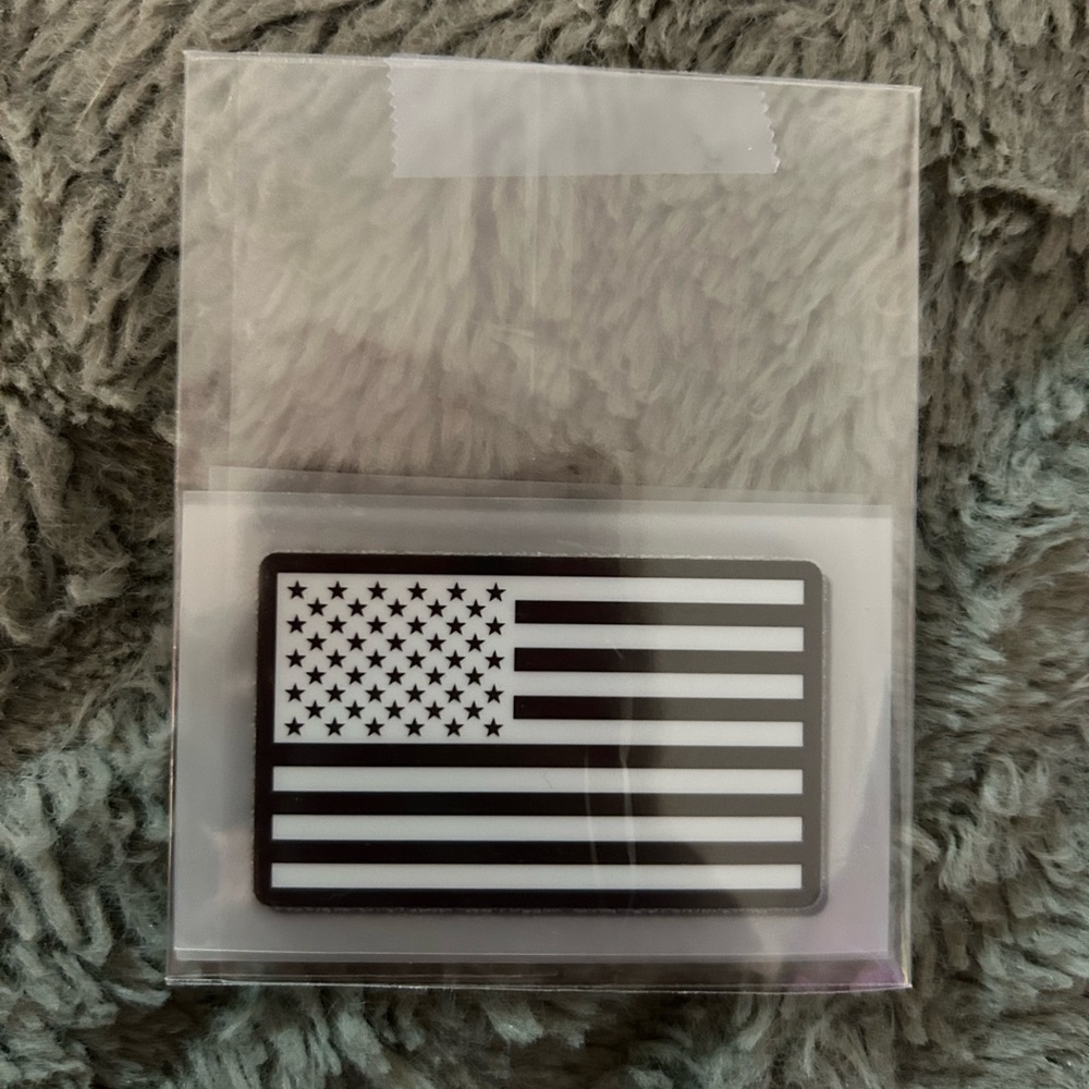 Black and White American Flag Patch